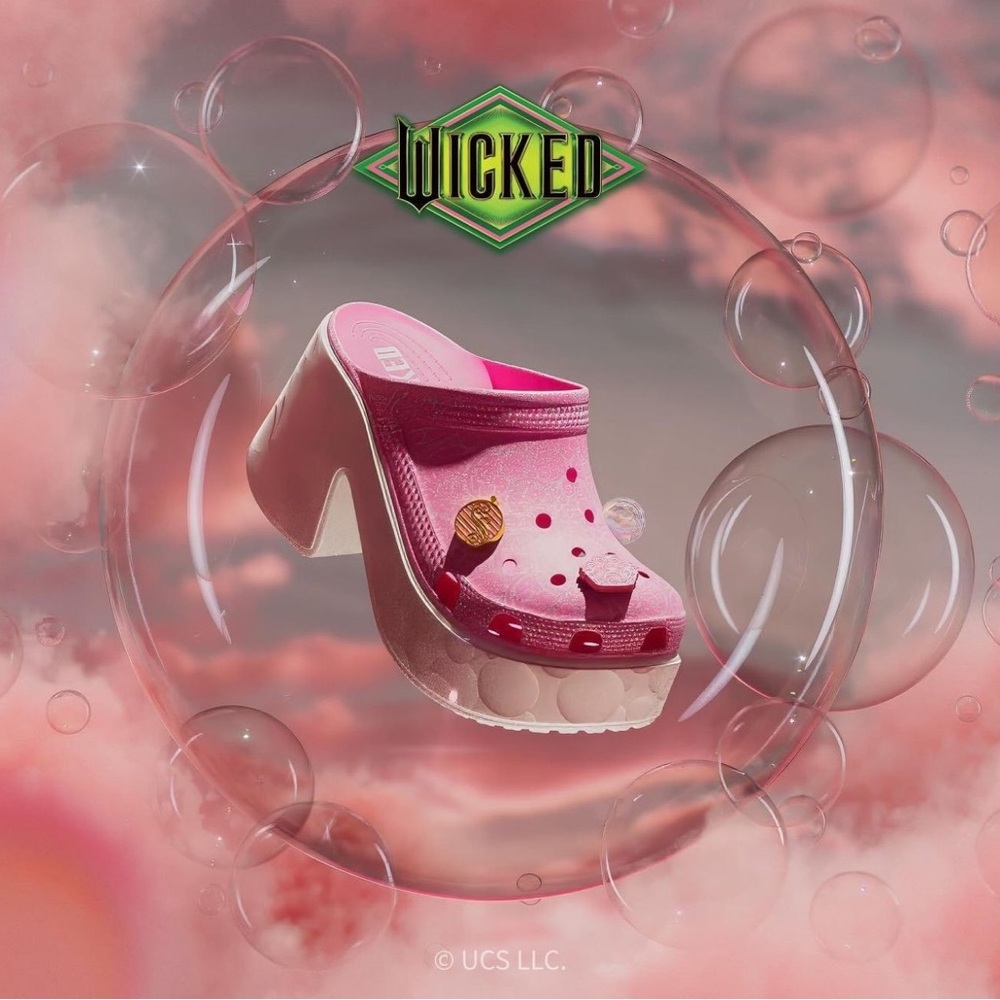 ✨ RARE 💖 Glinda Siren Platform Crocs – Wicked Limited Edition | Women’s 6 | Pink
